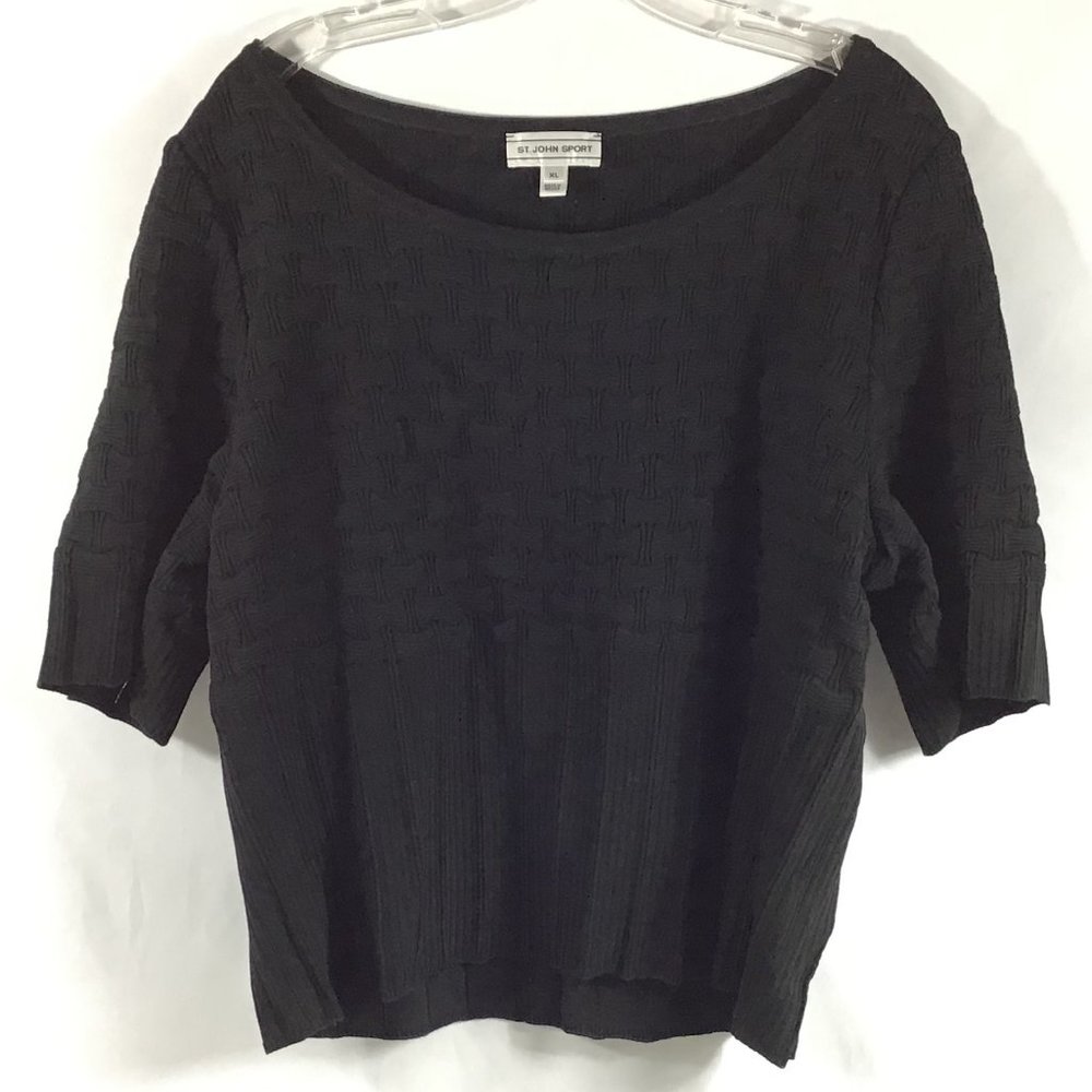St. John Sport Black Shirt Size XL Polyester good condition